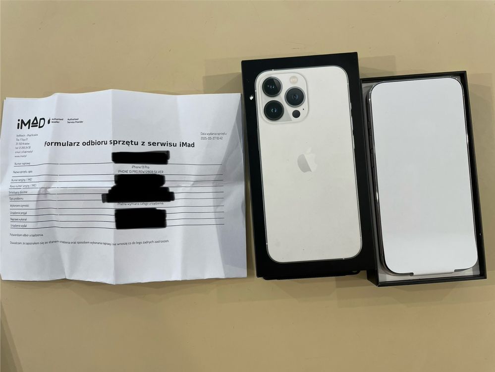 iPhone 13 Pro 128GB po wymianie na nowy
