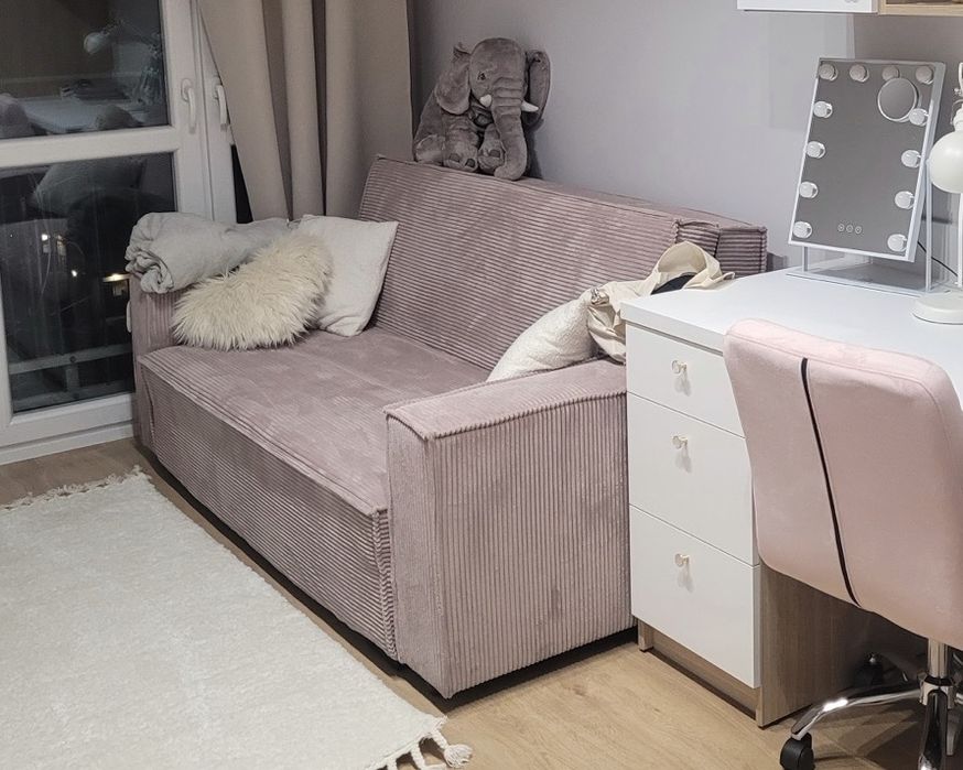 Sofa Viva IV Star welur kolor różowy 196x152