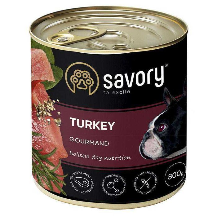 Вологий Консервований Корм SAVORY DOG 6 х 400 грам для собак. 5 Видів