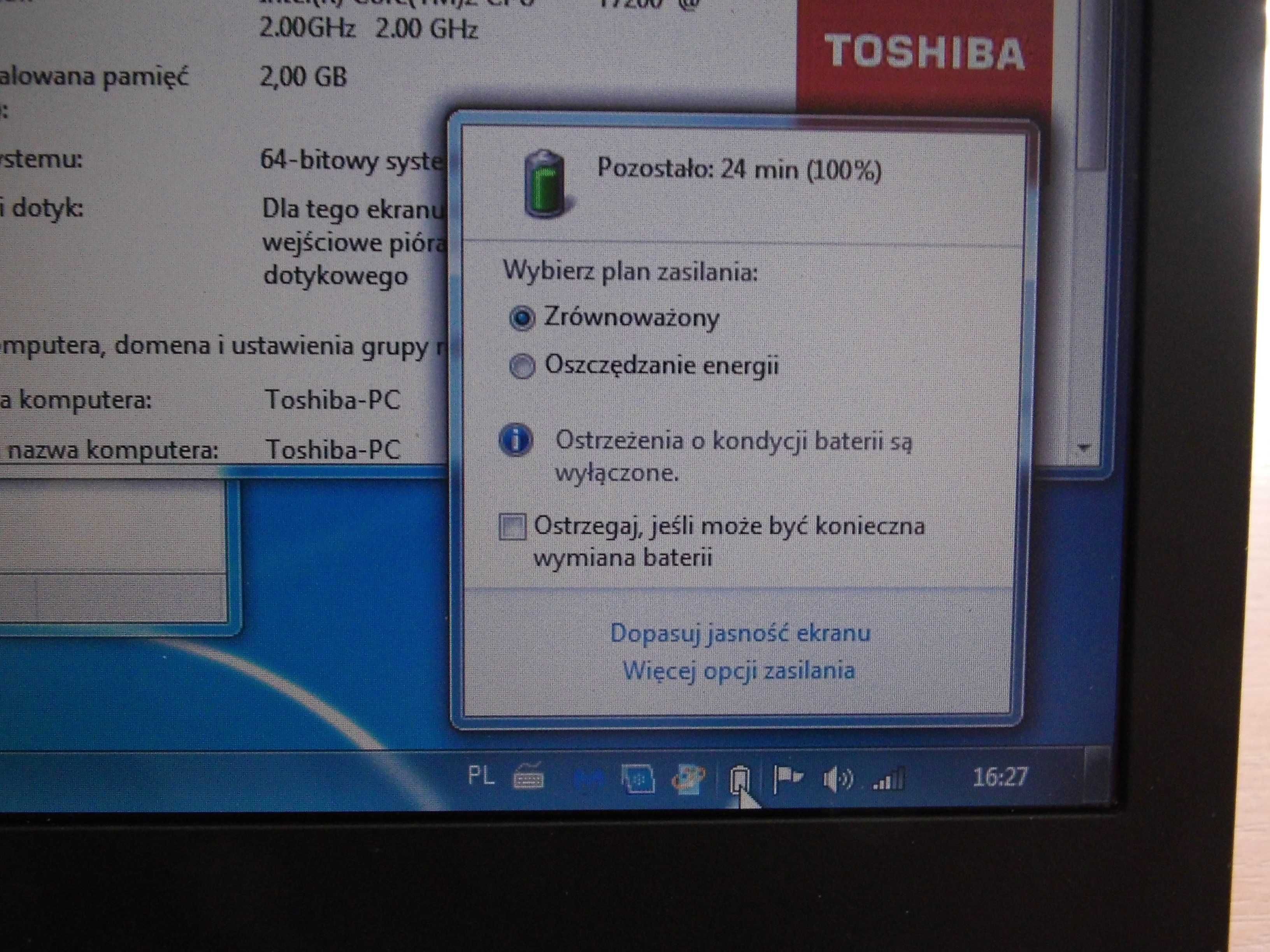 Laptop Toshiba Tecra M8 do diagnostyki i nie tylko