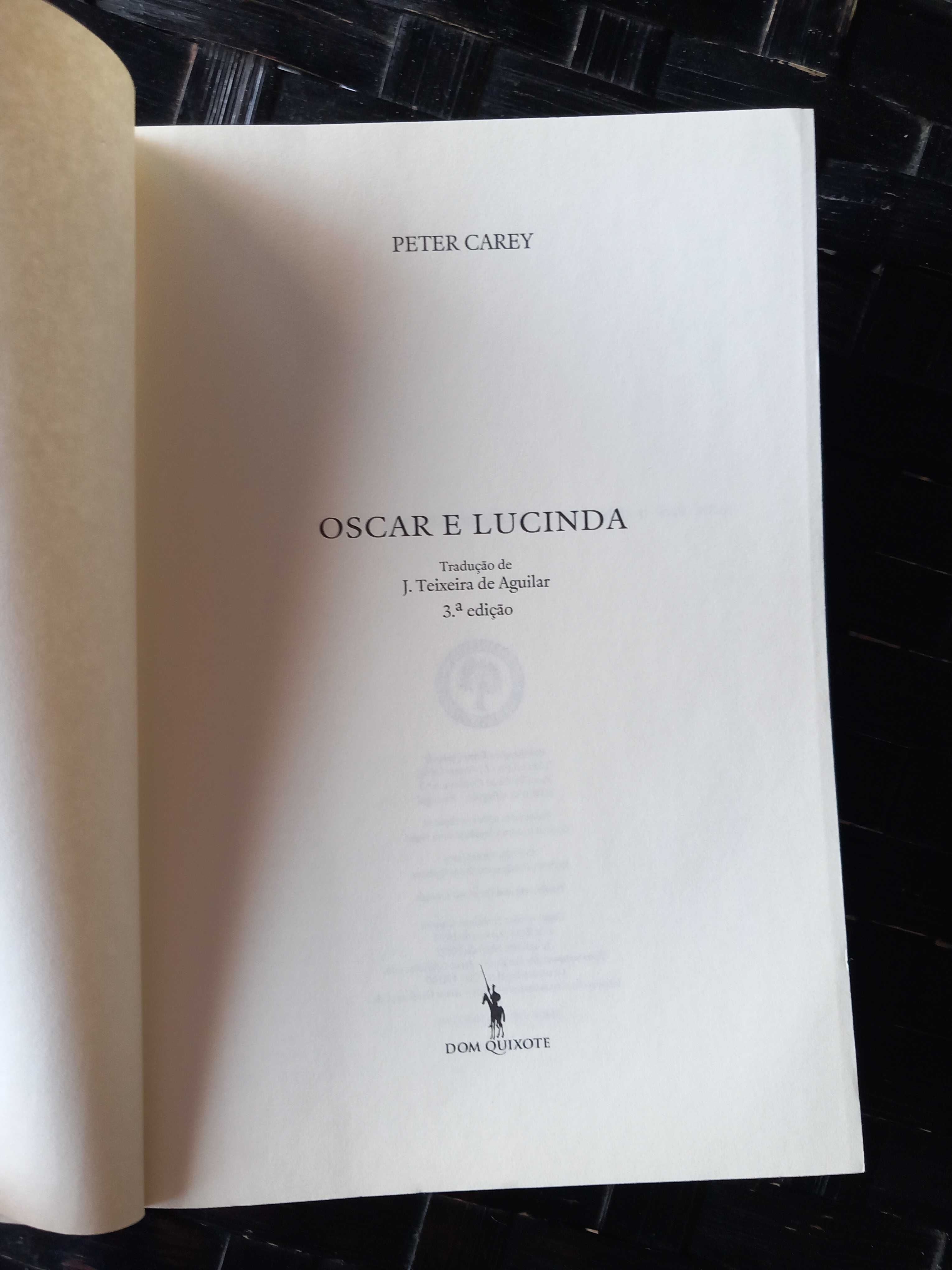 Óscar e Lucinda, de Peter Carey. Booker Prize.