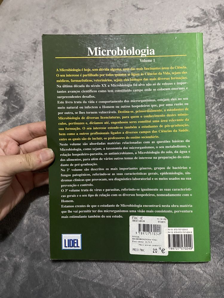 Livro Microbiologia Volume 1 PORTES INCLUIDOS