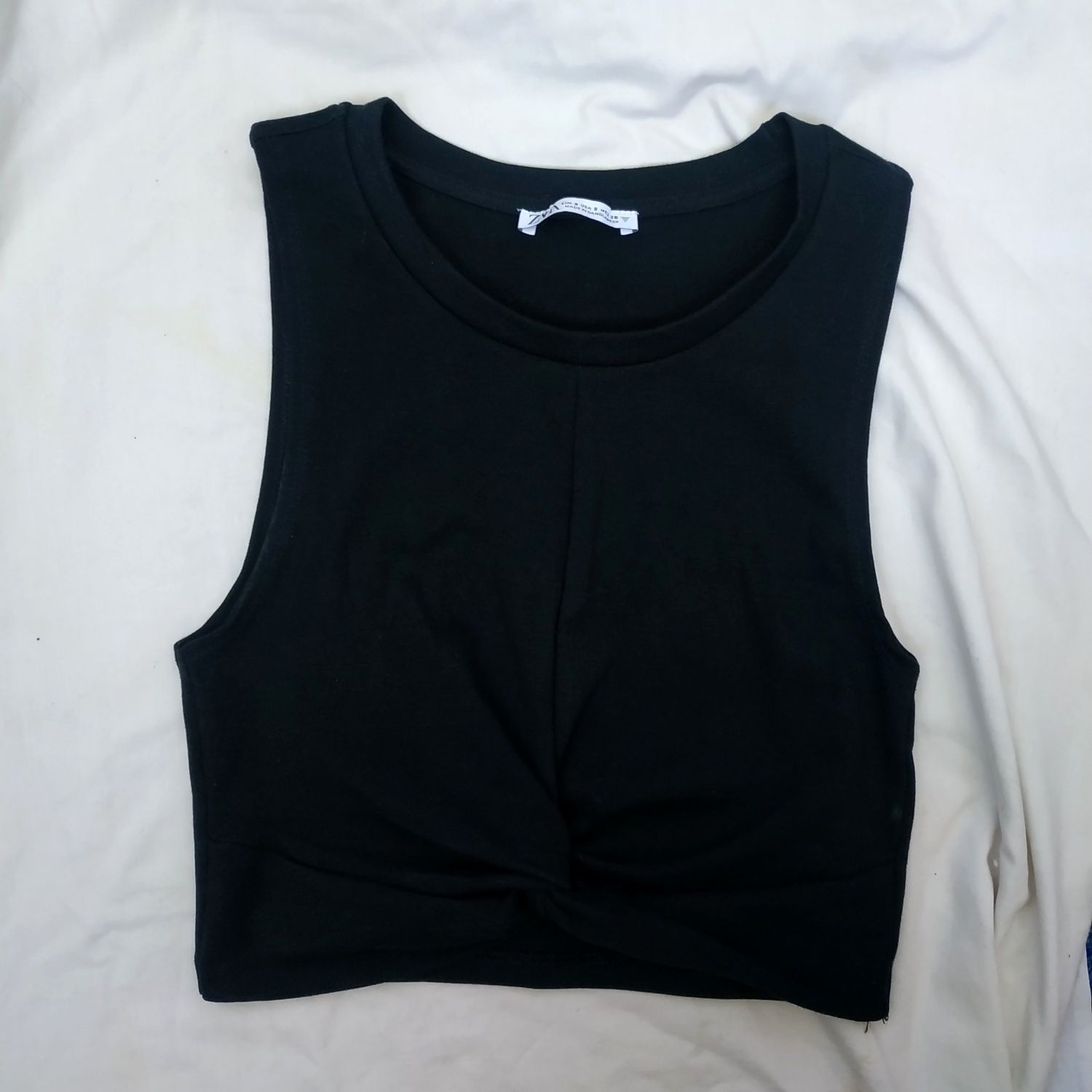 Кроп топ в рубчик,майка Зара,Zara