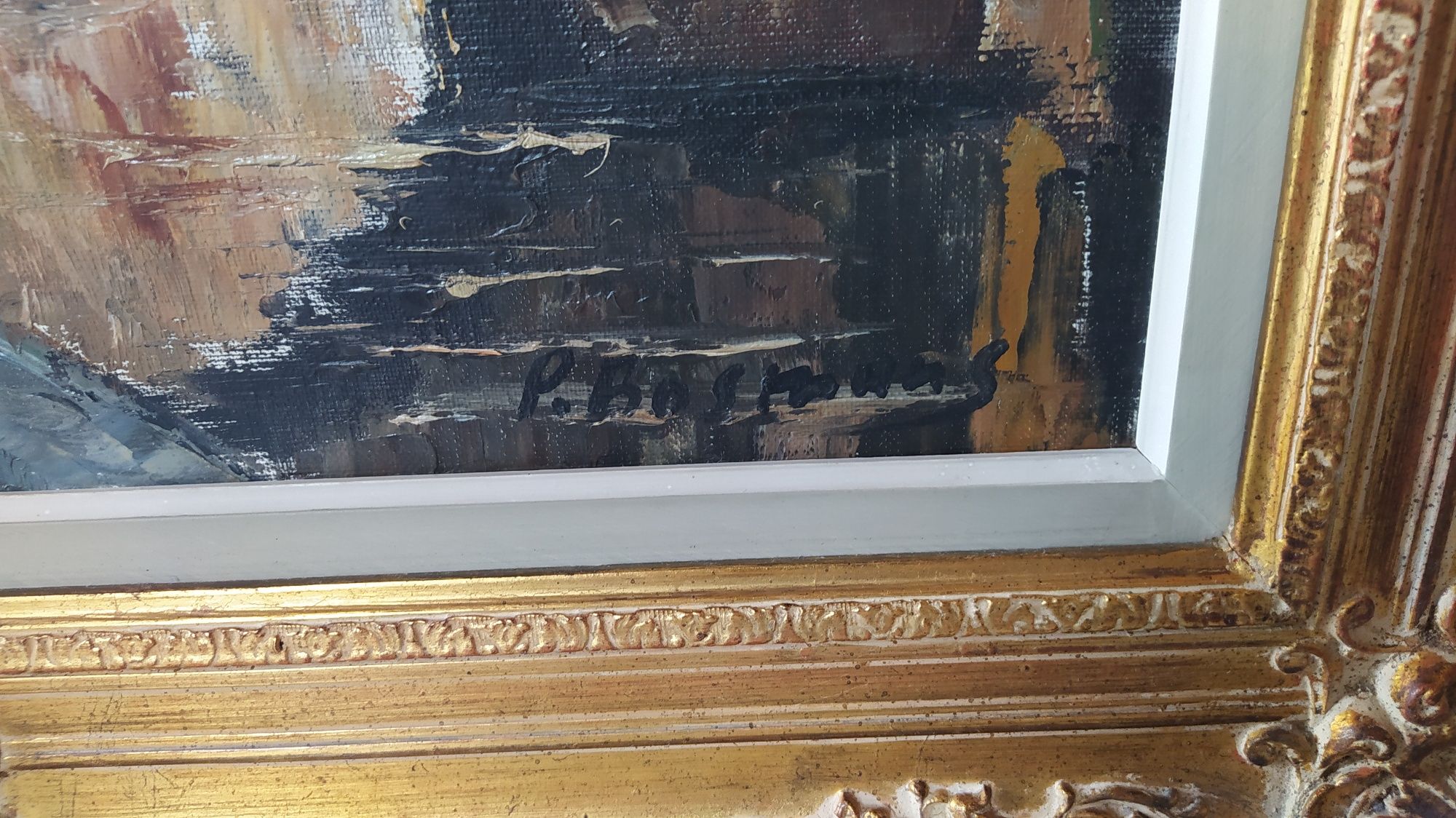 Obraz olejny w złotej ramie