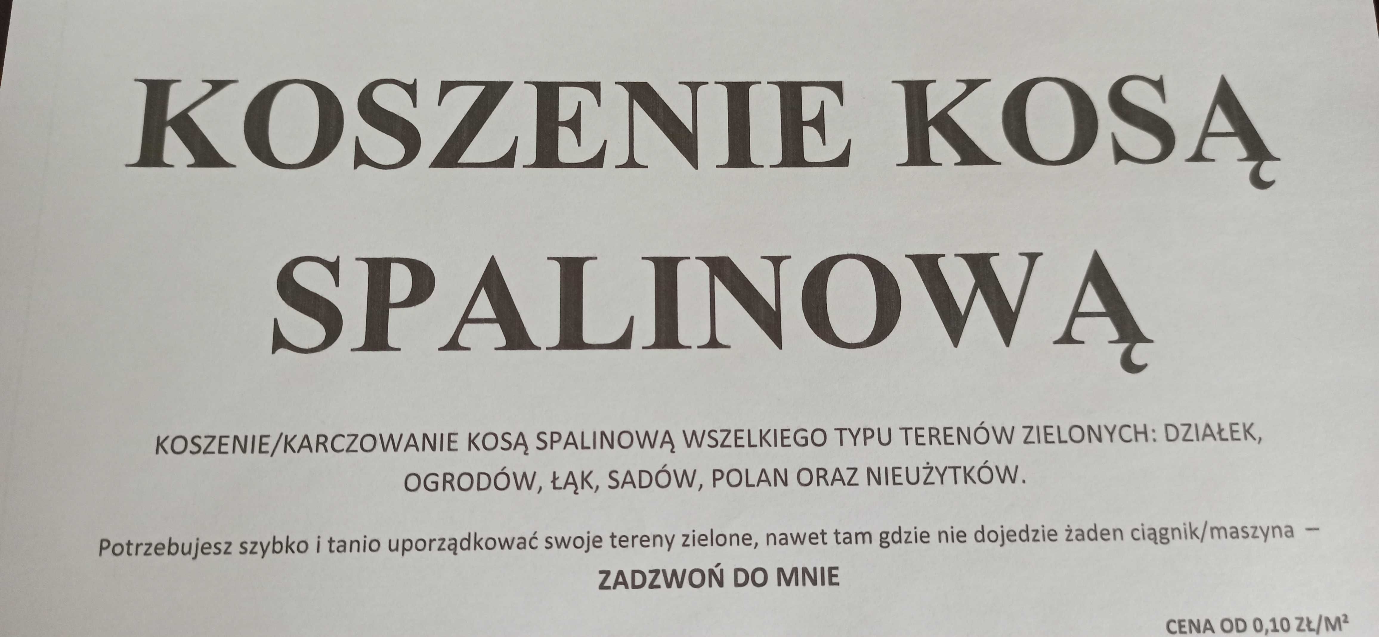 Koszenie kosą spalinową