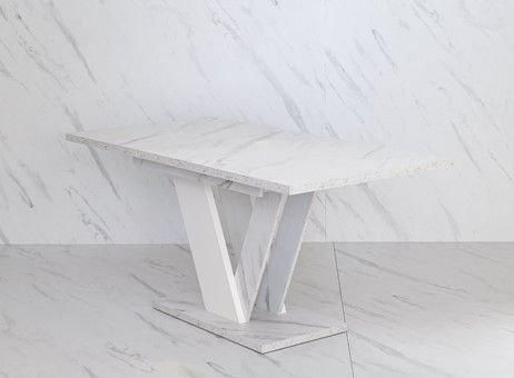 DUBAI nowoczesny stół rozkładany do salonu jadalni 120x80 biały marmur