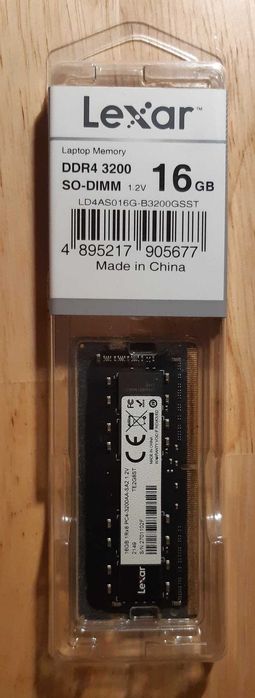 Pamięć RAM SODIMM DDR4 Lexar 16GB (1x16GB) 3200MHz CL22 do Laptopa