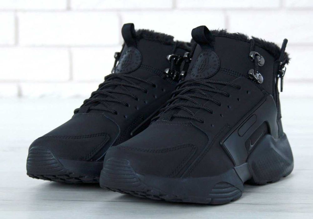 Мужские зимние кроссовки с мехом Nike Huarache Acronym "Black" 40-45