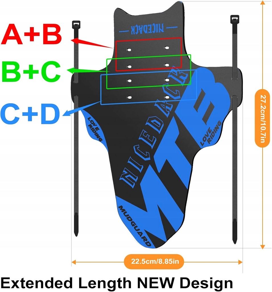 NICEDACK 2 Błotniki na Rower 20"-29" MTB Mudguard Przód i Tył