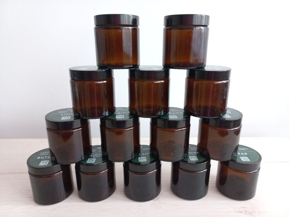 Szklane brązowe słoiczki  - 120 ml - 14 sztuk