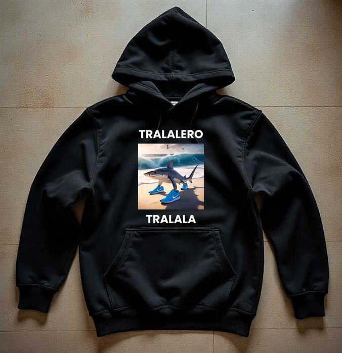 Męska Czarna Bluza M Tralalero Tralala | Men's black Hoodie M