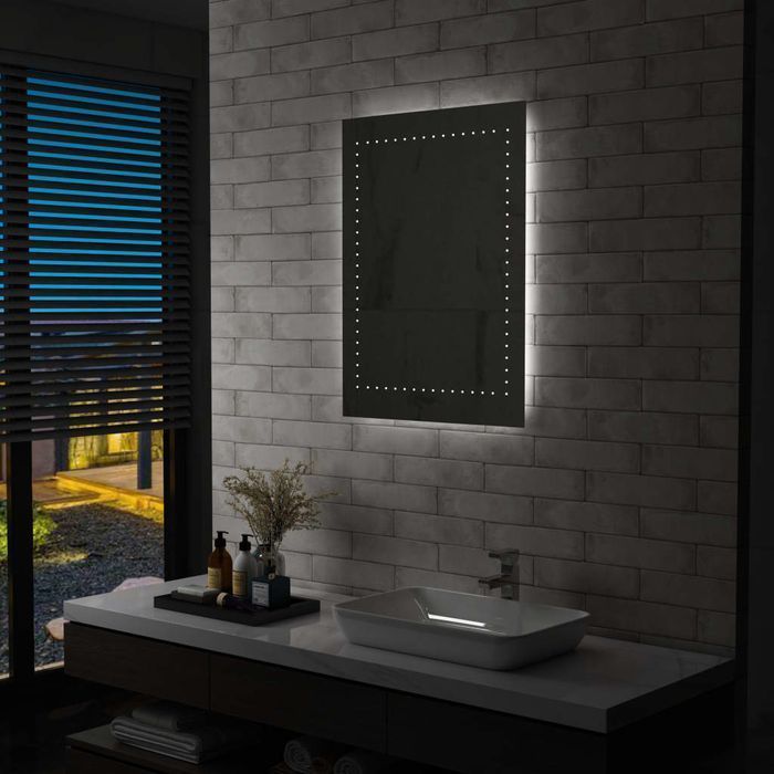 Vidaxl Ścienne Lustro Łazienkowe Z Led, 60 X 80 Cm