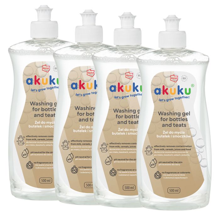 Płyn do mycia butelek i smoczków ZAPAS 4 x 500 ml DELIKATNY bezpieczny