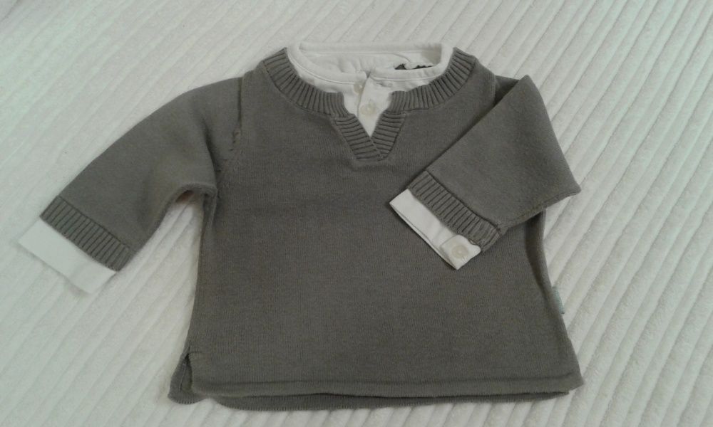 Sweterek Obaibi Okaidi r.62-68 oliwkowy elegancki sweter
