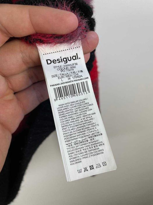 Жіночий оверсайз светр пуловер desigual red multi pullover