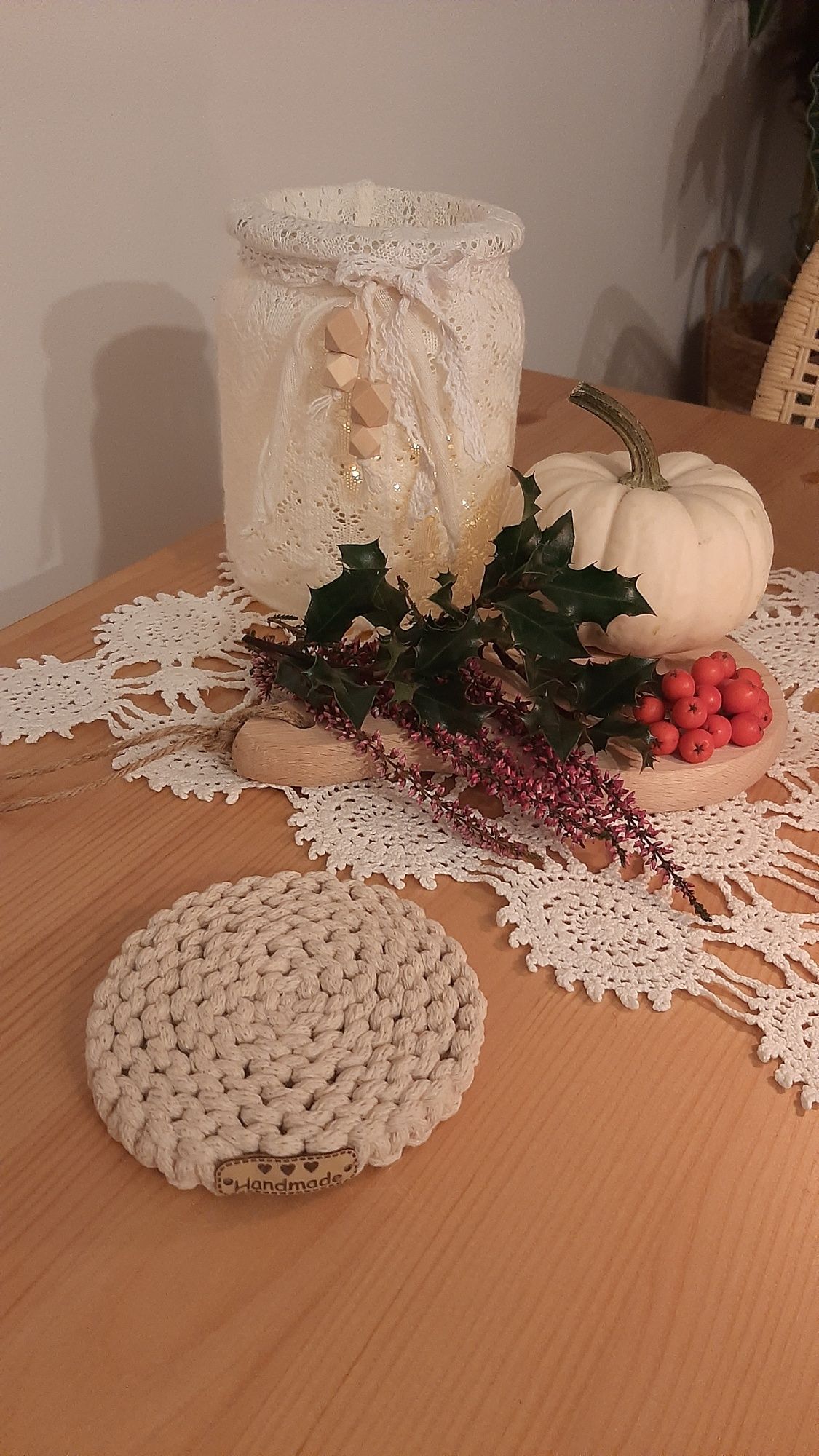 Kwietnik makrama sznurek pleciony 5mm 100% bawełna *handmade*boho