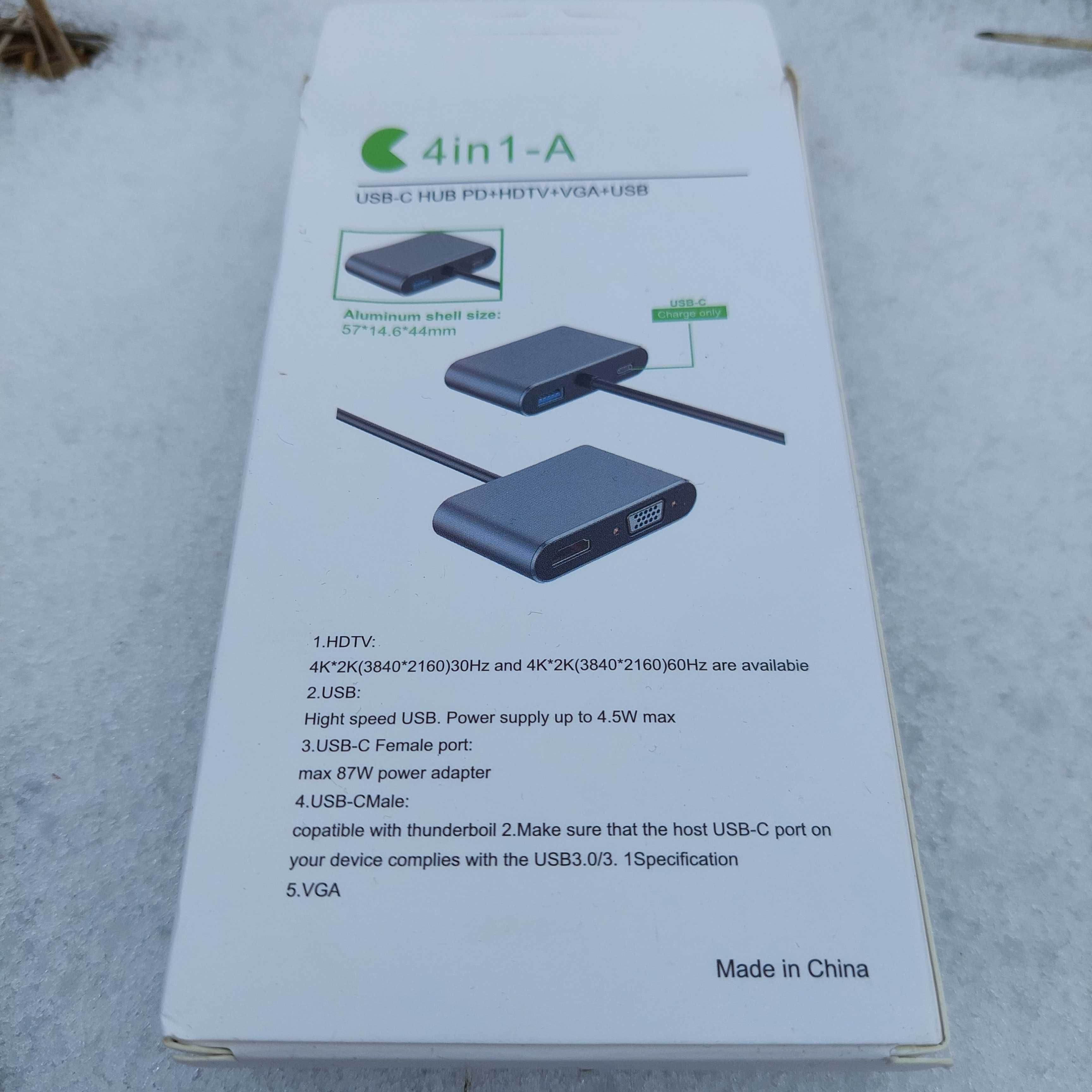 Адаптер для ноутбука CM449 USB 3.0 to HDMI+VGA конвертер 4 в 1