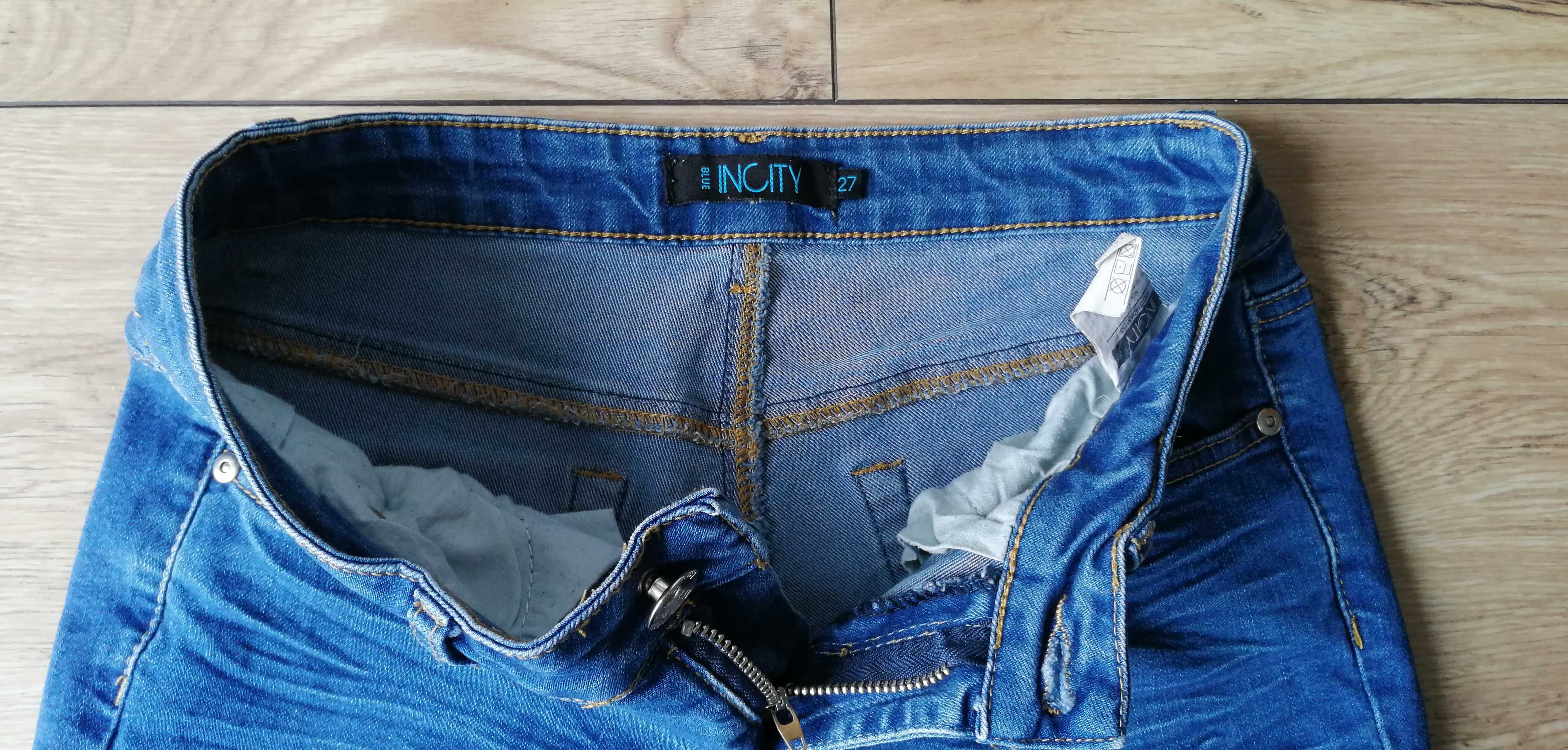 Spodnie jeansy damskie , rozmiar 27 , jak nowe !