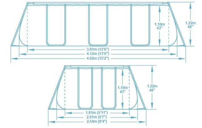 Piscina de superficie liner 4x2 x 1.2m