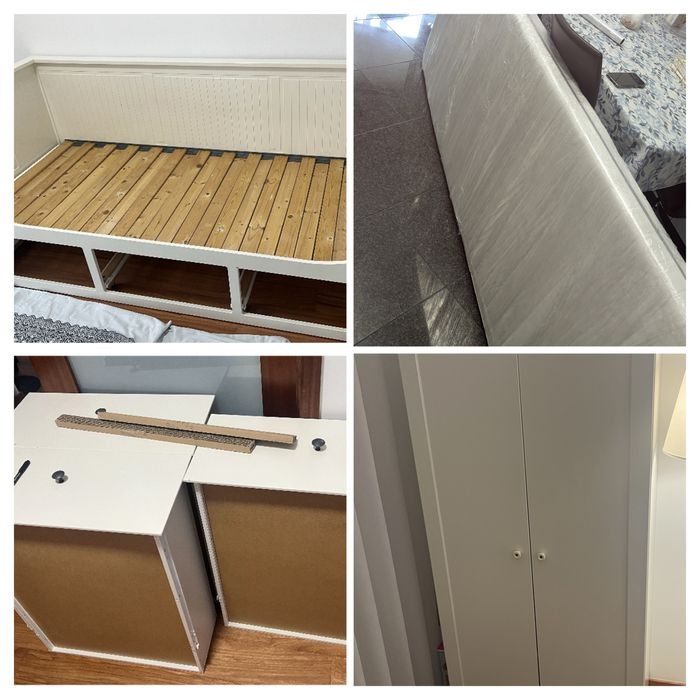 Pack ikea: cama hemnes, armario e colchao afjall