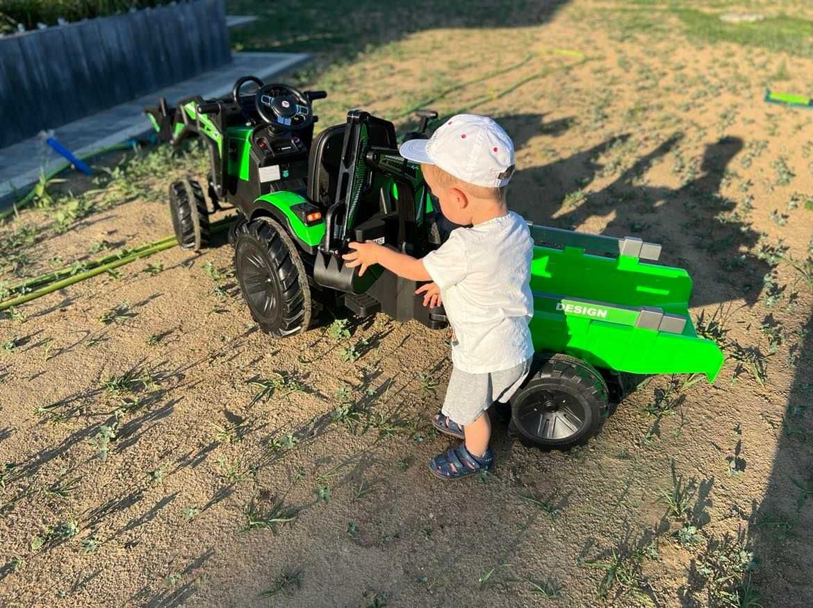 OGROMNY NOWY Zestaw traktor koparka na akumulator dla dziecka