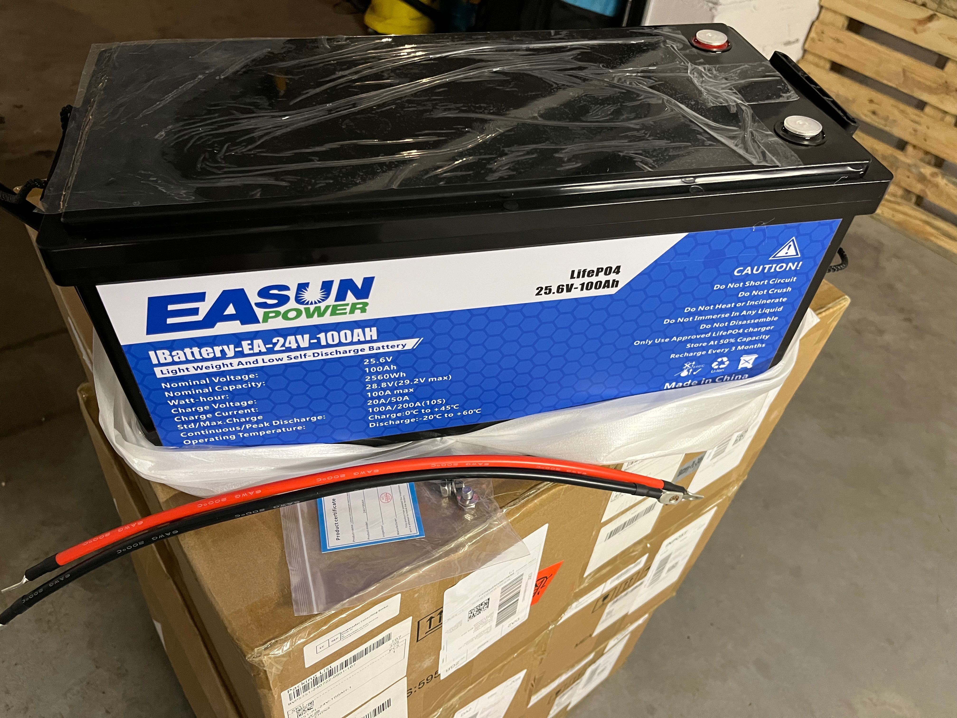 LiFePO4 EASUN BMS Акумулятор 24V / 25,6V 100Ah 2560Wh В НАЯВНОСТІ !