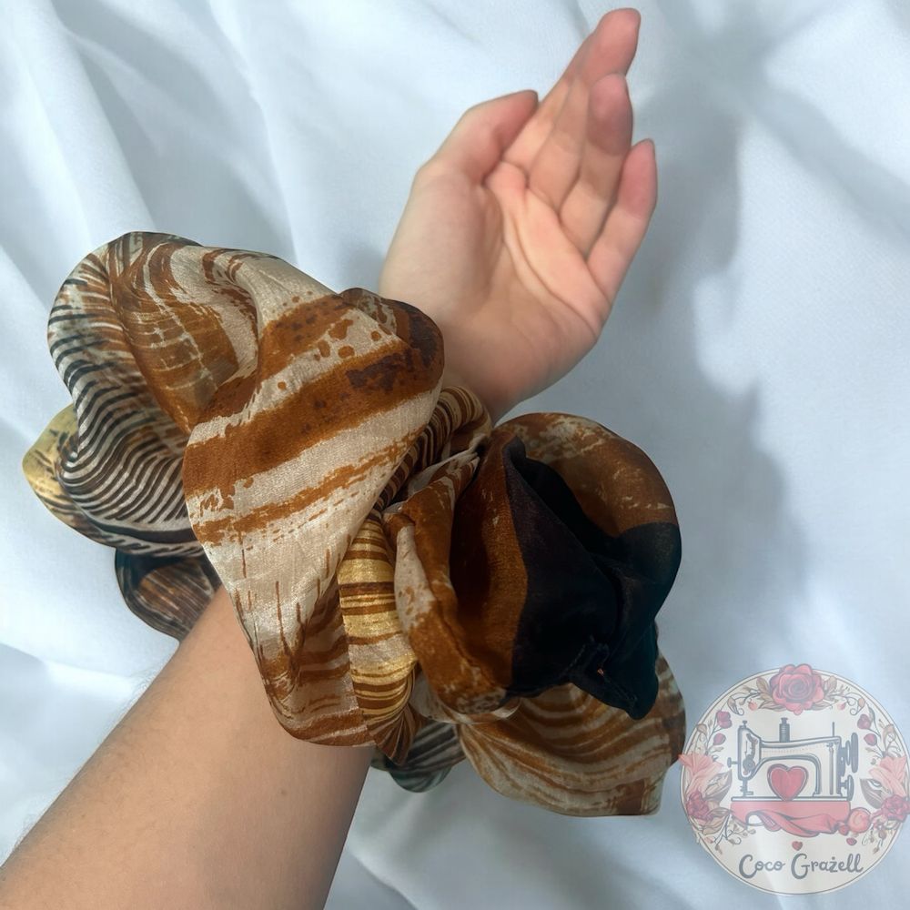 Puff hedwabna scrunchie xxl