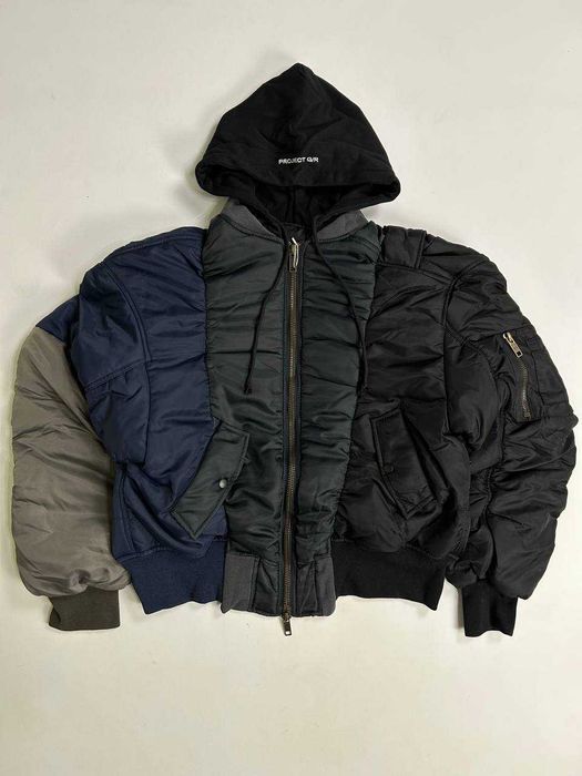 Project GR бомбер черный куртка курточка різнокольрова зіпка S M L