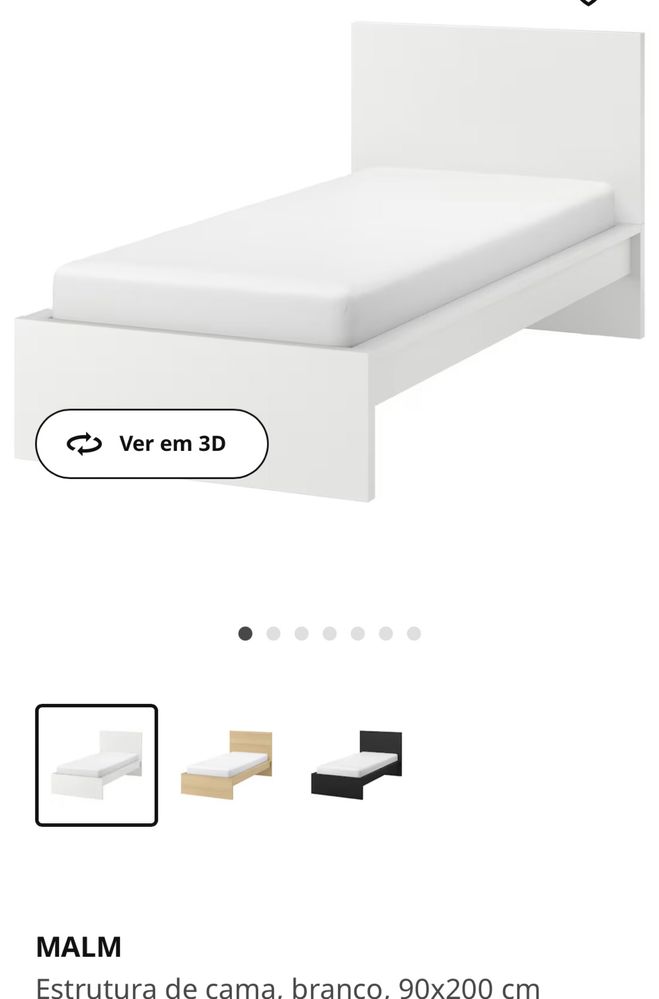 Cama Branca Solteiro