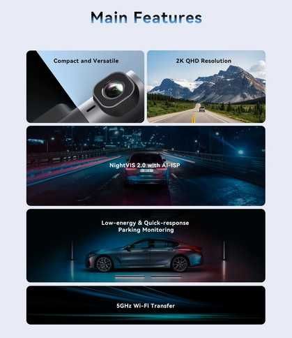 Автореєстратор DDPai Mini 2х Full HD (2К) Night vision 5g wifi
