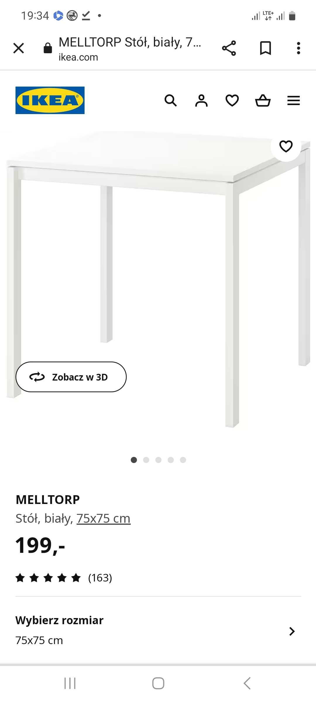 Stól biały Melltrop Ikea...