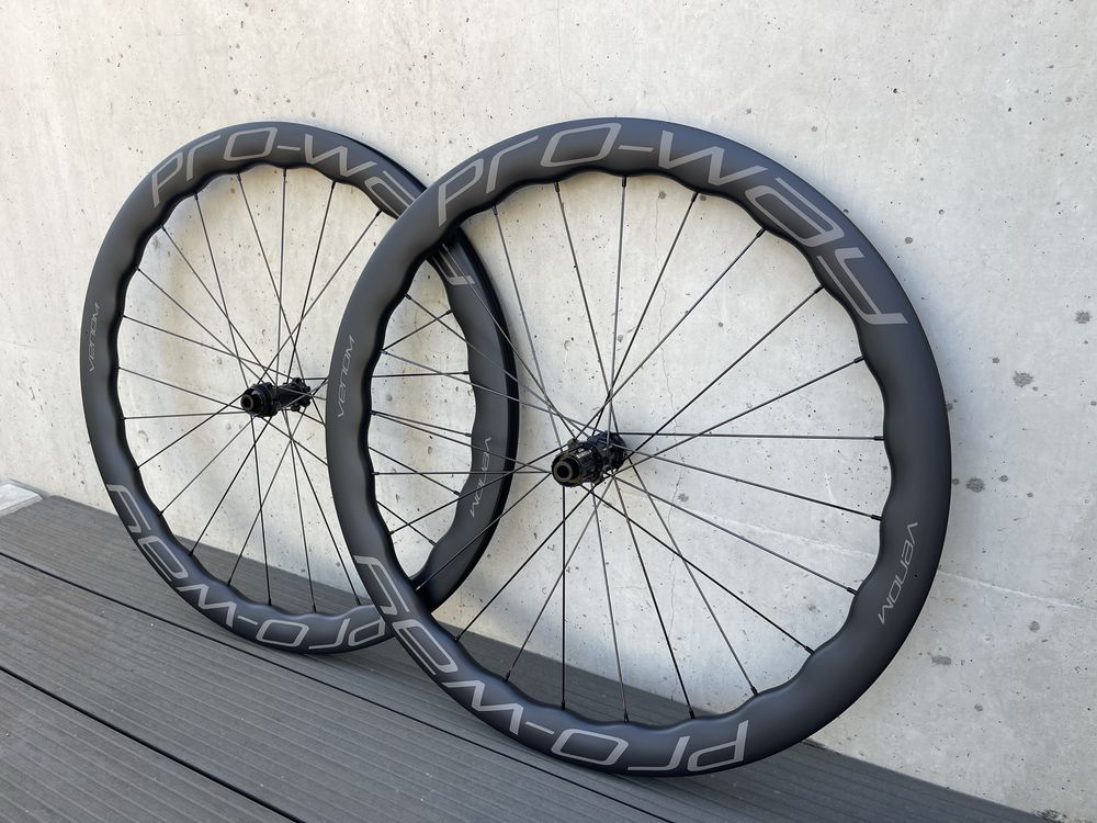 Koła szosowe carbon PRO-WAY VENOM 45/50mm GRAY 1425g (gravel)