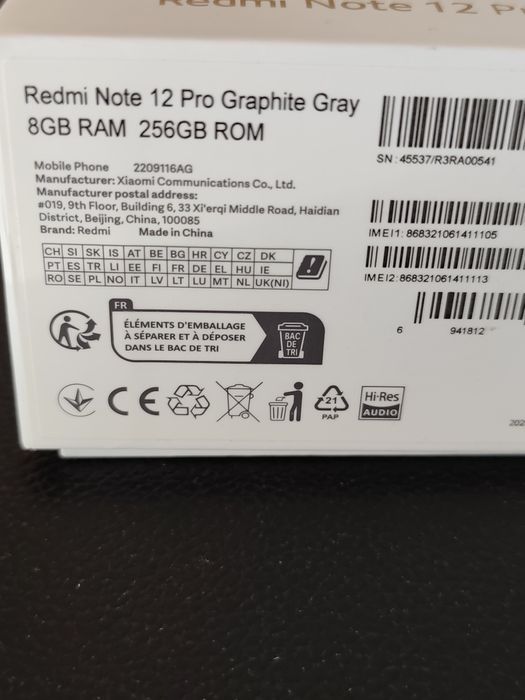 Xiaomi redmi note 12 pro 8/256 GB