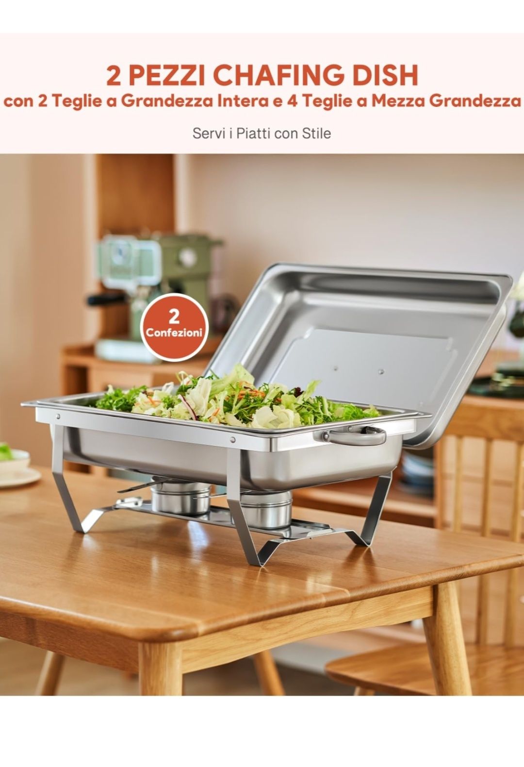Zestaw do podgrzewania potraw ze stali nierdzewnej do cateringu