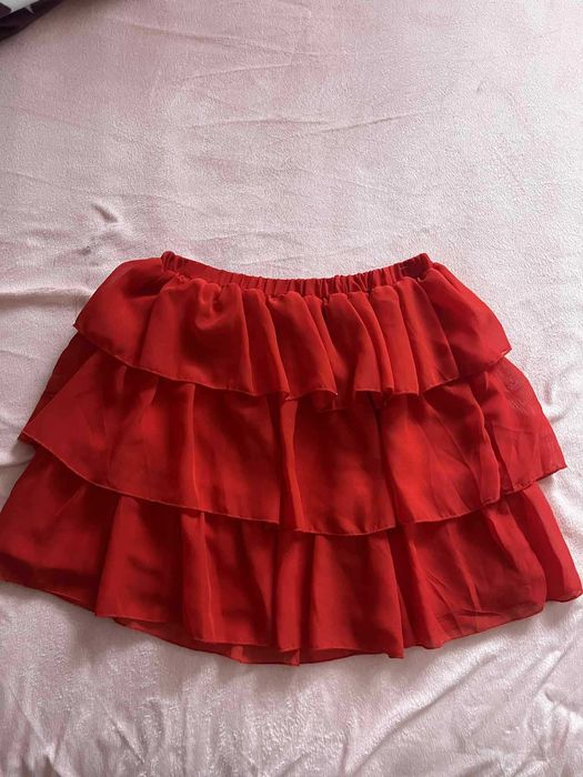 Spódniczka czerwona falbanka r.XS