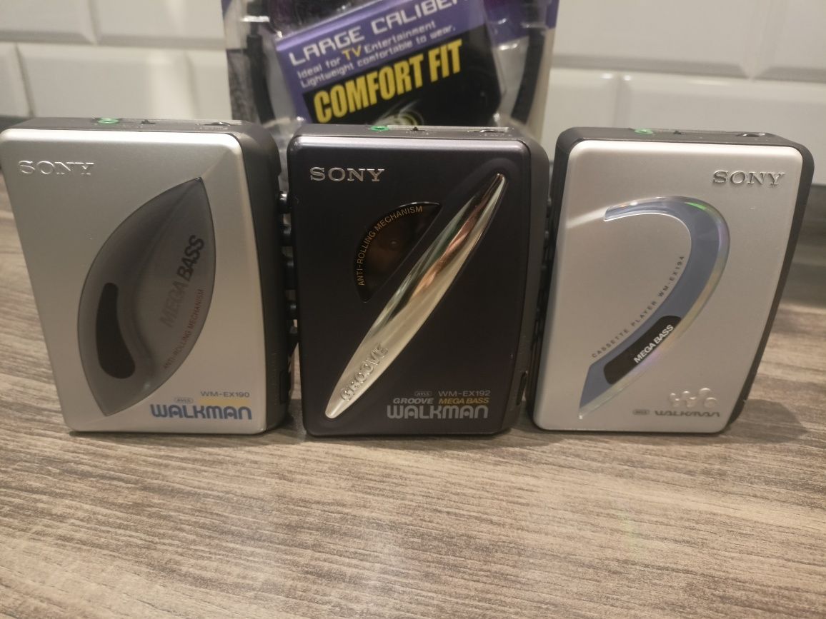 Walkman Sony WM-EX 190, WM-EX 192, WM-EX 194 + słuchawki Panasonic