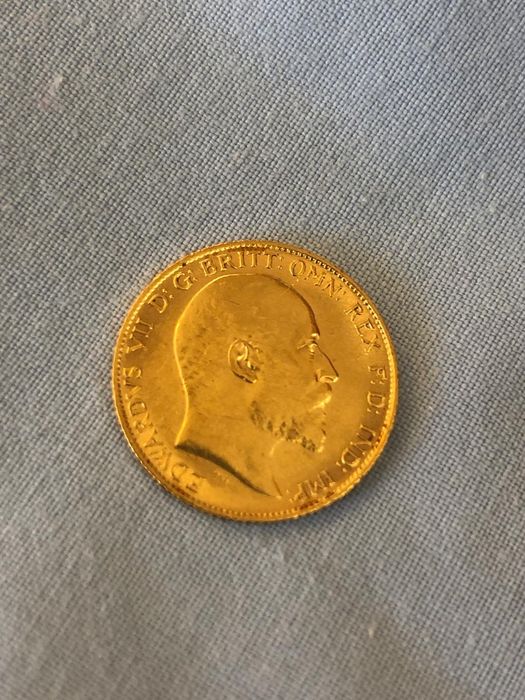 Meia Libra Rei Eduardo VII - OURO