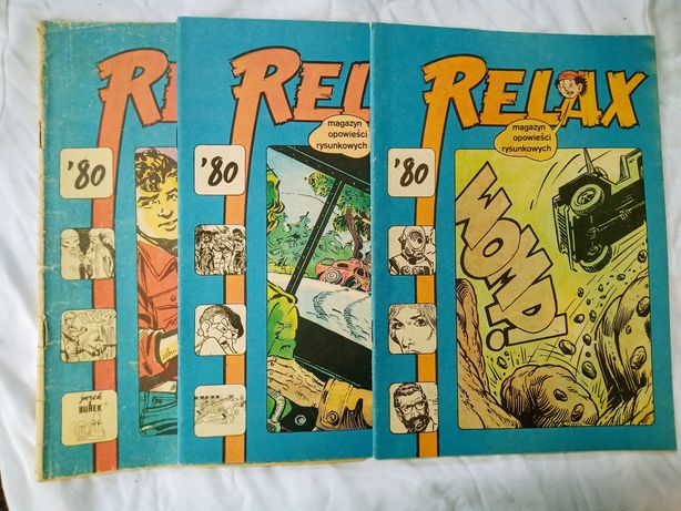 Pakiet komiksów Relax 27-29 z 1980 wydanie I