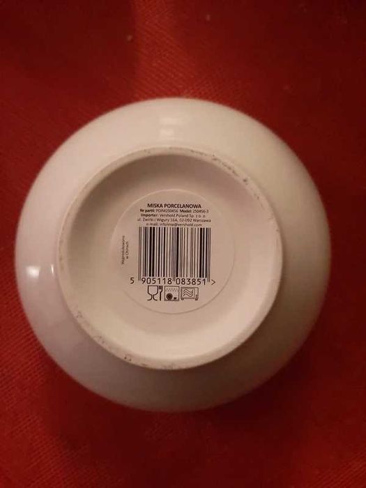 Porcelanowy zestaw świąteczny - 2 kubki i 2 miski