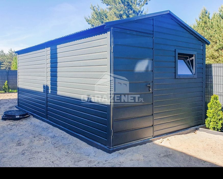 Schowek Domek Ogrodowy 3X6 Drzwi Okno Antracyt Dach Dwuspadowy Ts735