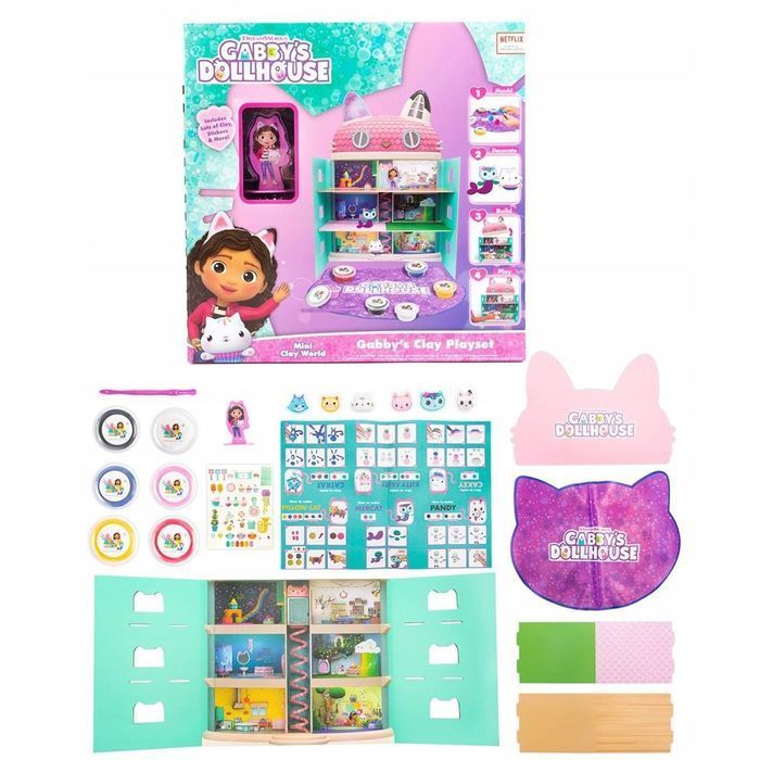 Gabbys Dollhouse - DIY Clay Cats+Dollhouse Set