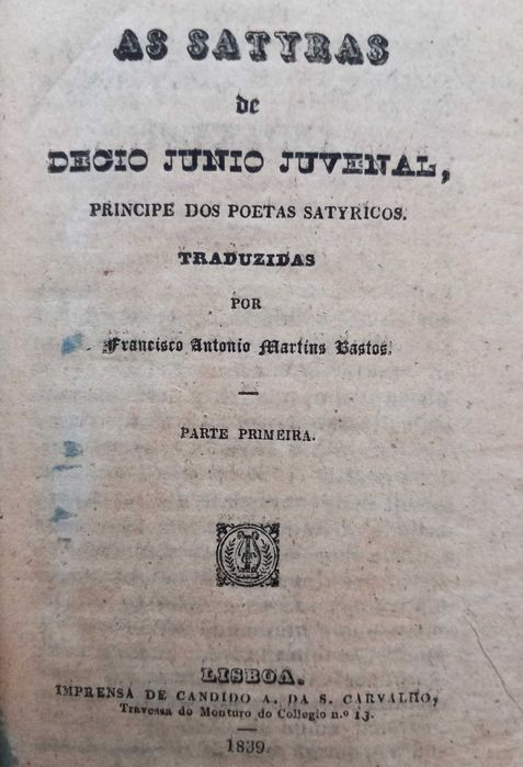 As Satyras de Juvenal - Ed. 1839