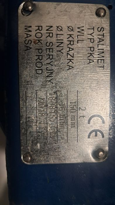 Zblocze z hakiem 2 t