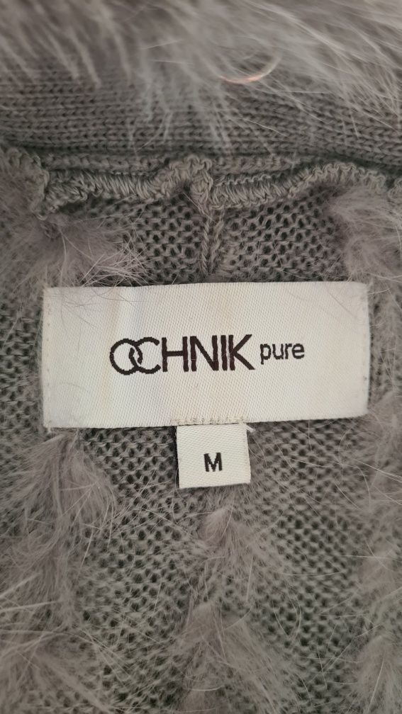 Ochnik kamizelka ocieplacz. Futro królika. Srebrna szara. S M L XL