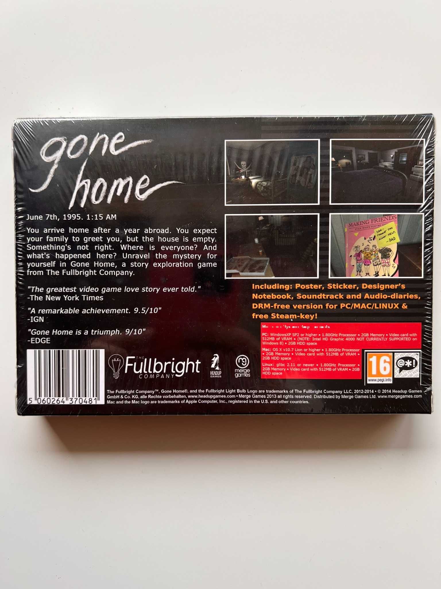 Gone Home PC Limitowana - Nowa (folia), Unikat!