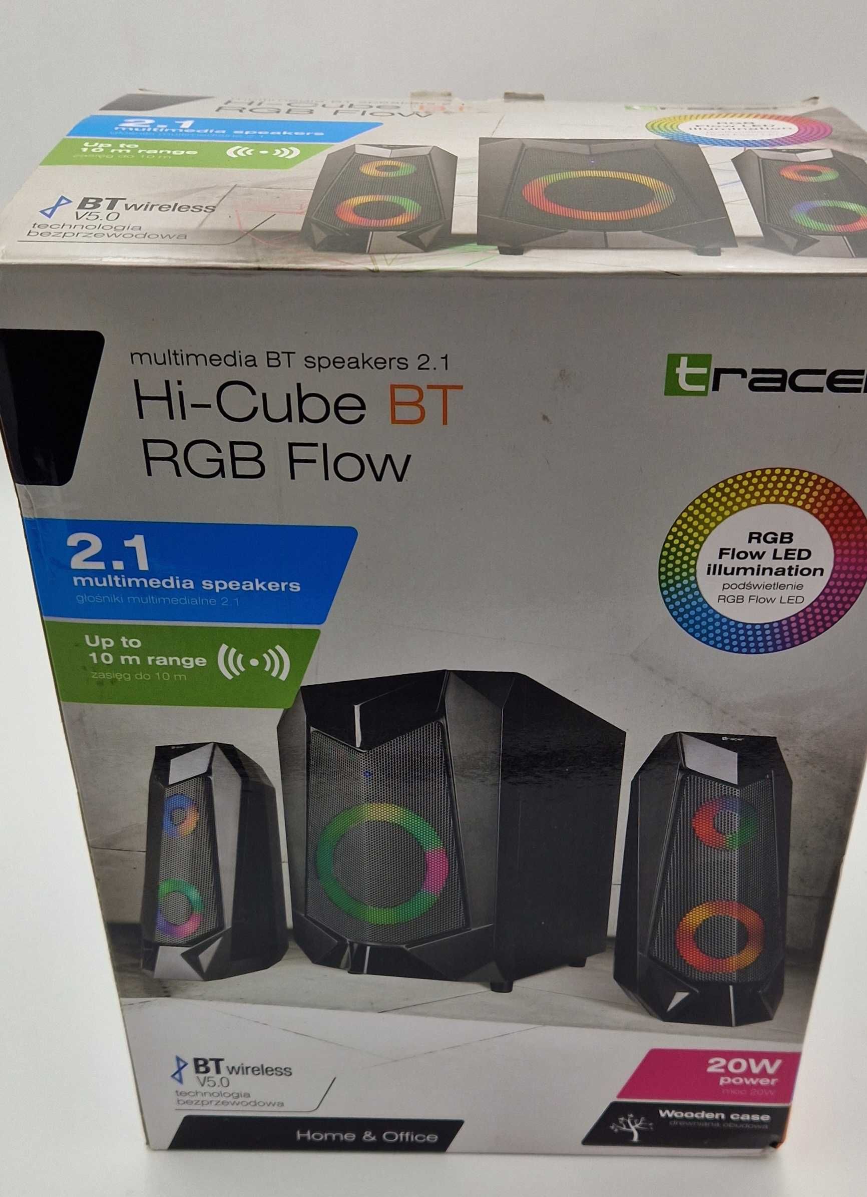 Głośniki Bezprzewodowe TRACER 20W Hi-Cube RGB Flow 2.1 3sztuki OKAZJA!