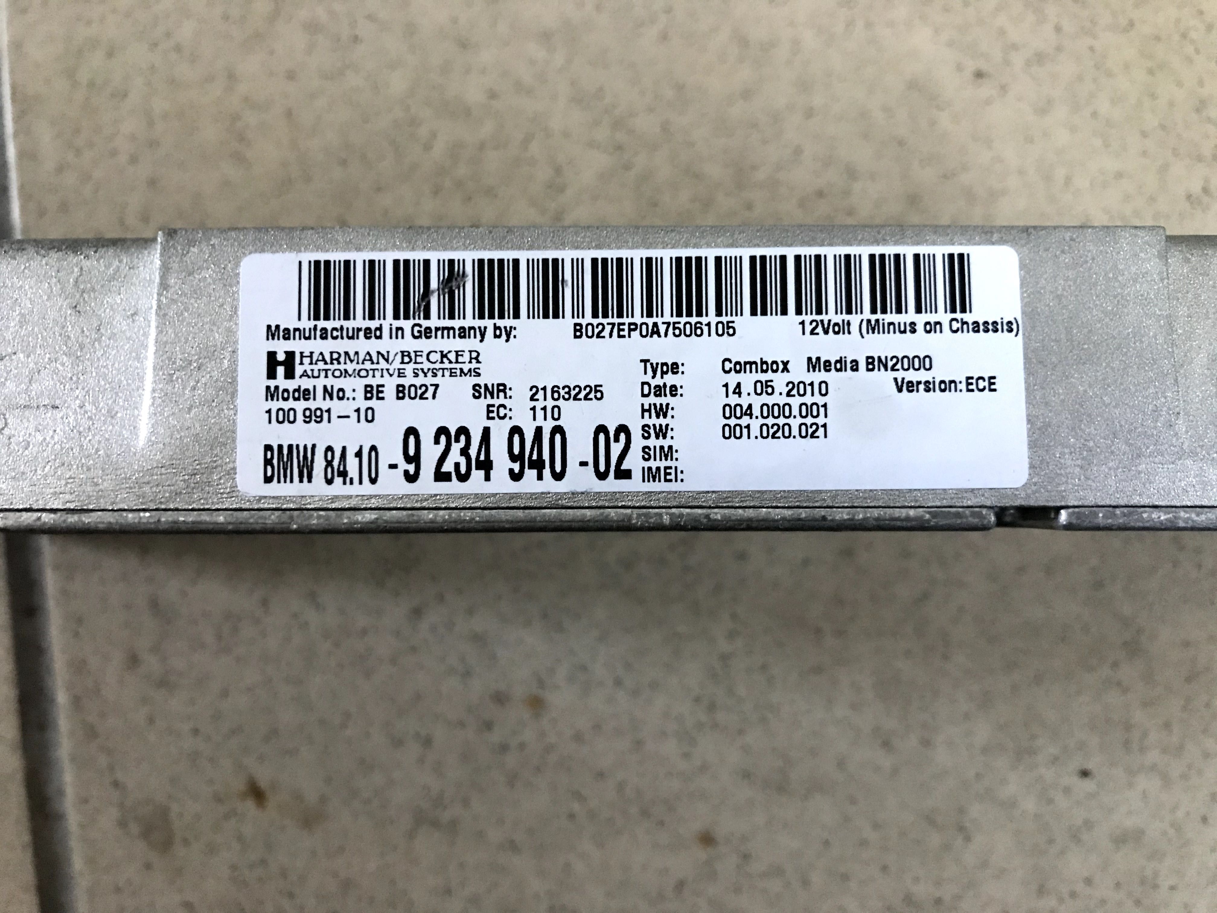 Bmw BLUETOOTH Combox Media 84.10-9.234.940