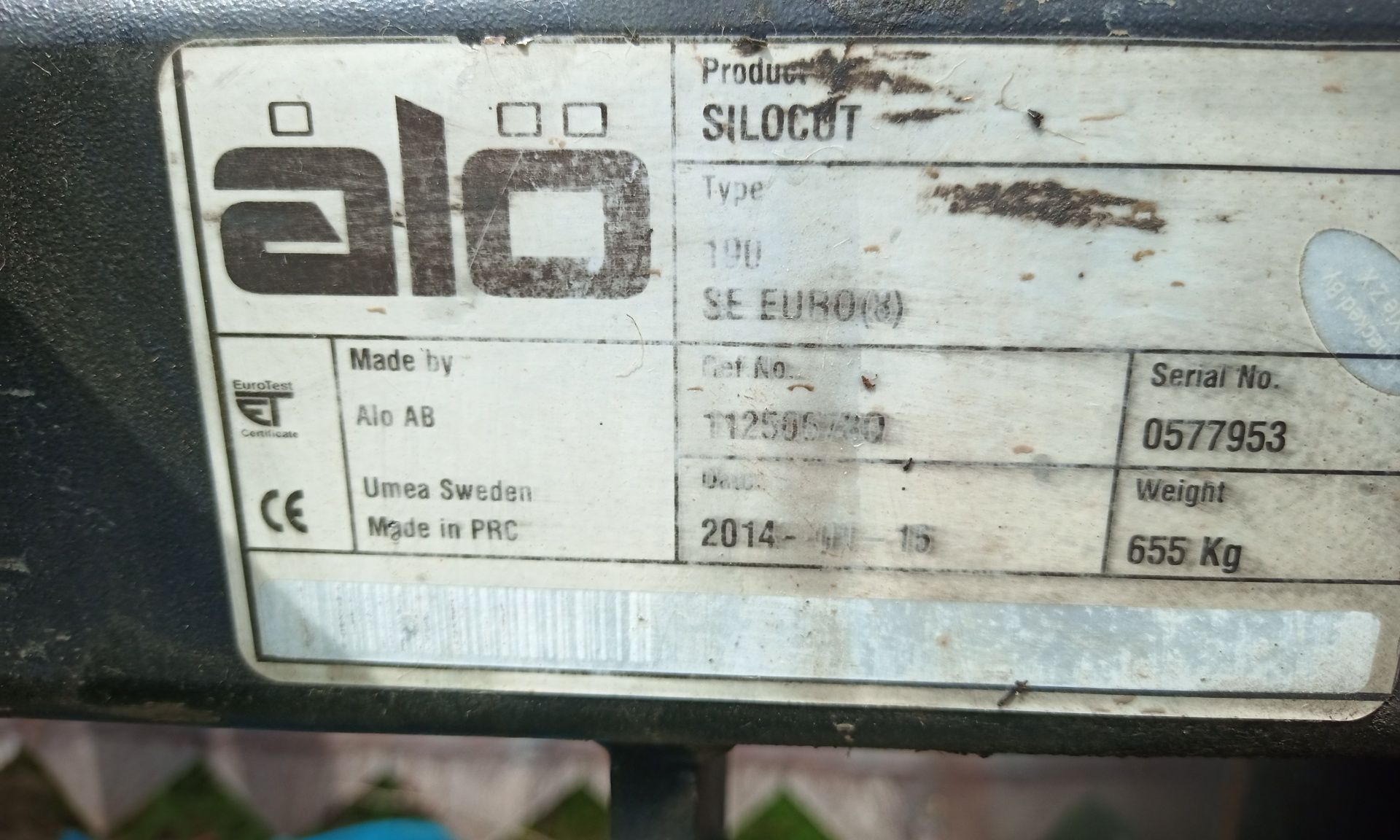 Wycinak szczekowy ALO Quicke 190cm euro mocowanie