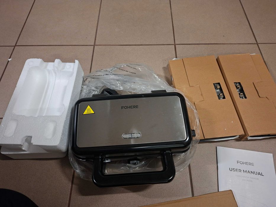 Toster 1200 W opiekacz do kanapek grill gofrownica 3 w 1, 5-biegowa