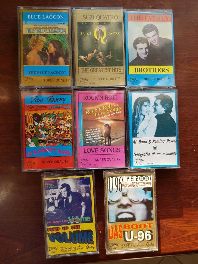 kasety magnetofonowe vintage retro kolekcjonerskie filmowe rock